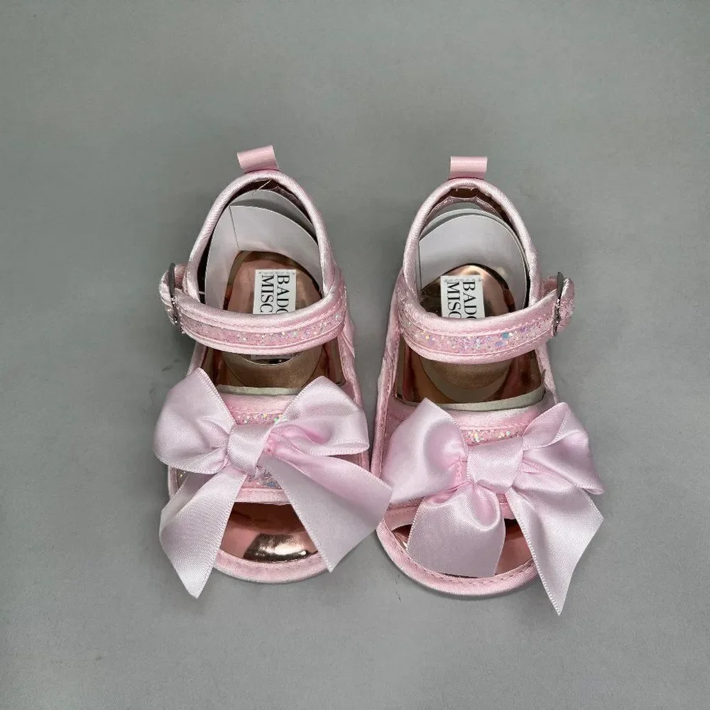 Badgley Mischka‎ Girl's Kensie Pink Glitter Elegant Sandals